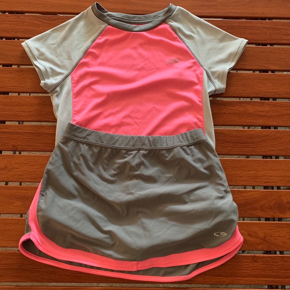 Champion 2 pc athletic wear shirt skirt/skirt set